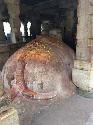 ஒவ்வொரு ஆண்டும் வளரும் நந்தி சிற்பம்