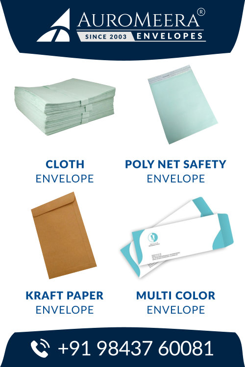 Tuticorin cloth envelop, Tuticorin Poly net safety envelop, Tuticorin Kraft paper envelop, Tuticorin multi color envelop