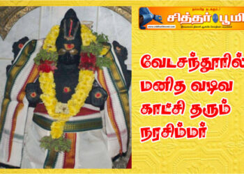 வேடசந்தூரில் மனித வடிவ காட்சி தரும் நரசிம்மர்